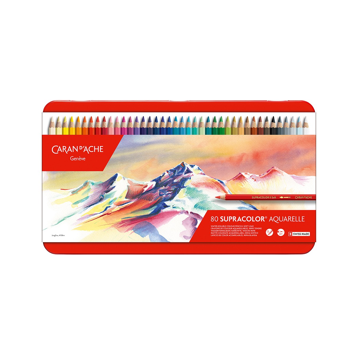 CARAN D'ACHE Σετ 80 Υδατοδιαλυτές Ξυλομπογιές Supracolor® Aquarelle