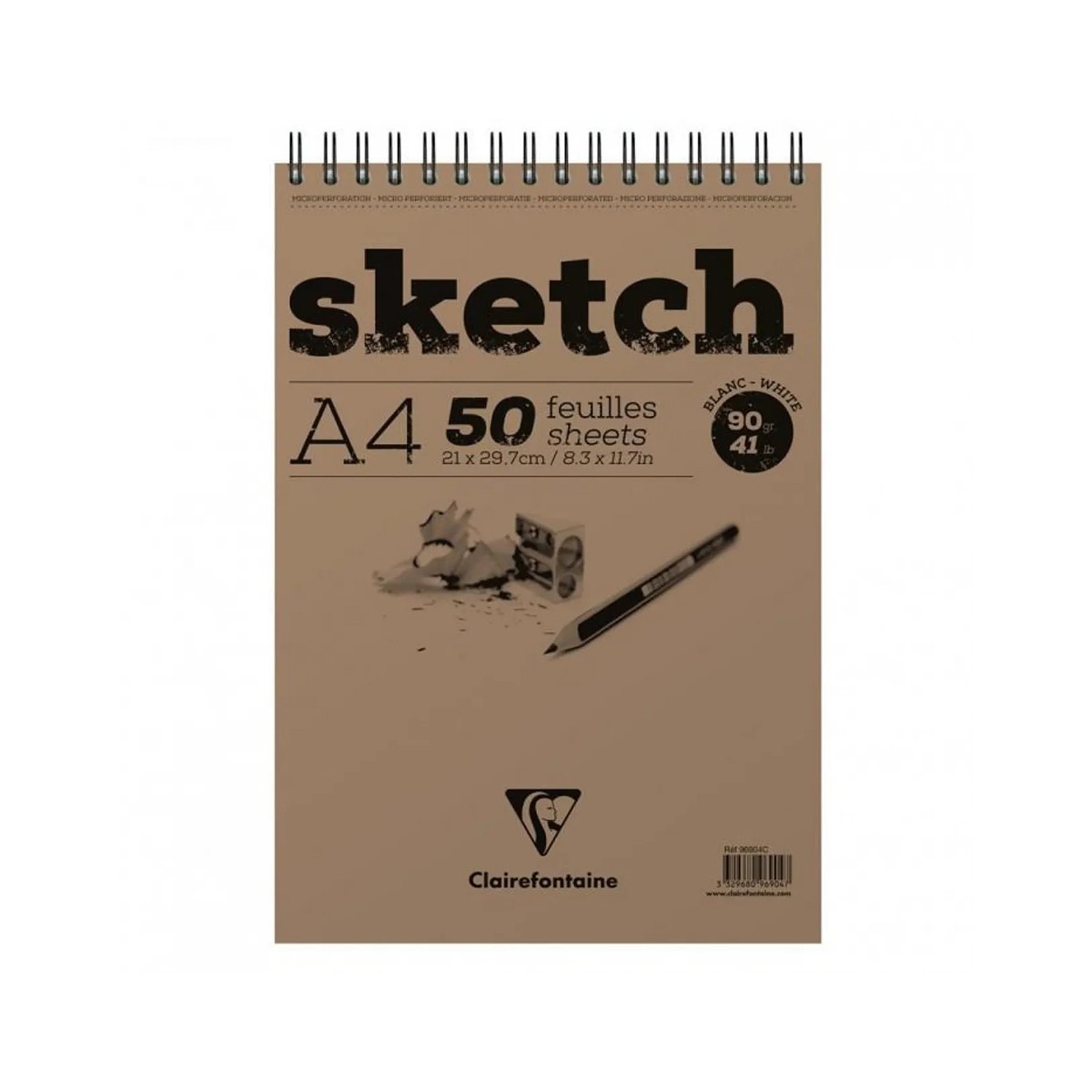 Clairefontaine Μπλοκ Σχεδίου Σπιράλ A4 50φ. 90g