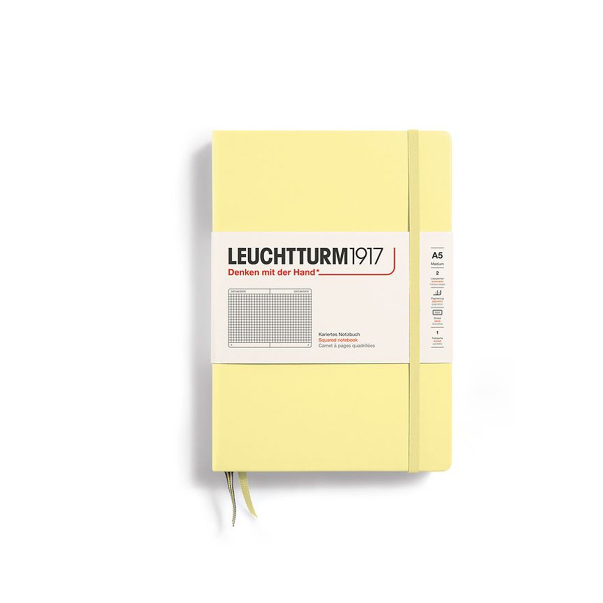 LEUCHTTURM1917 Σημειωματάριο Α5 Σκληρό Εξώφυλλο 251φ. Vanilla - Καρέ