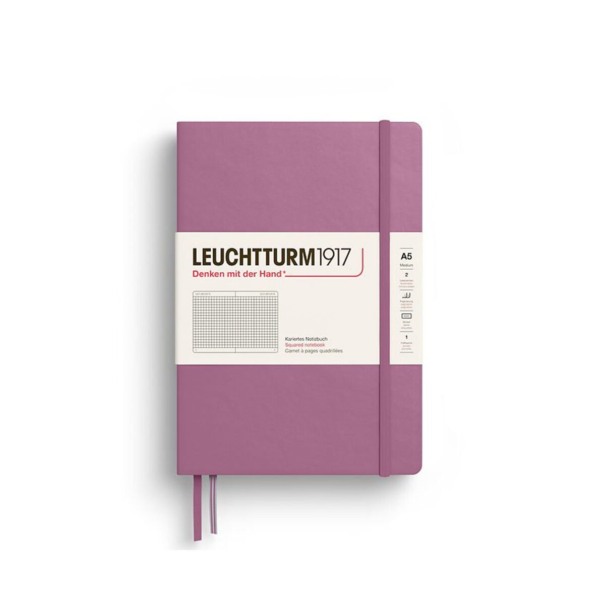 LEUCHTTURM1917 Σημειωματάριο Α5 Σκληρό Εξώφυλλο 251φ. Dusty Rose - Καρέ