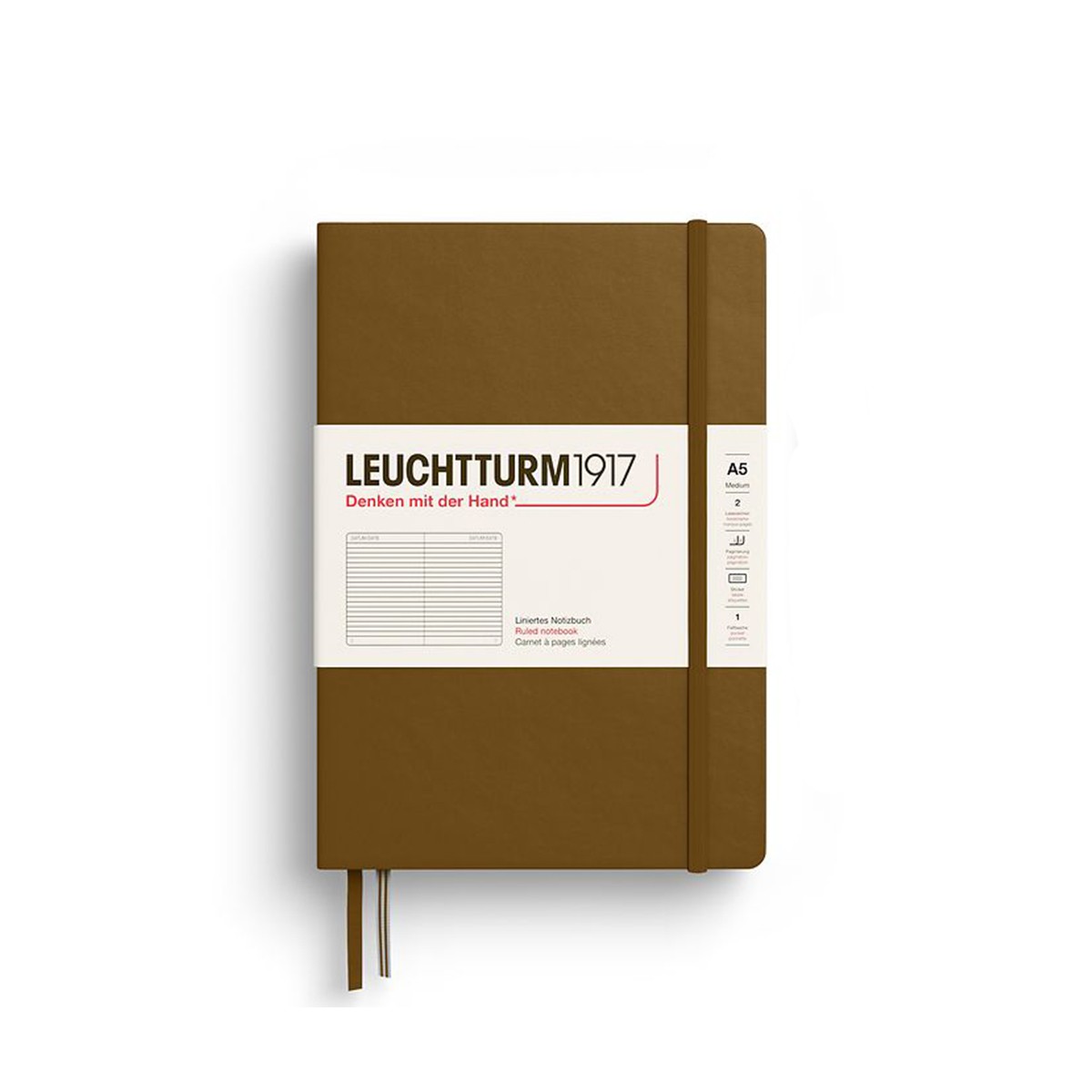 LEUCHTTURM1917 Σημειωματάριο Α5 Σκληρό Εξώφυλλο 251φ. Spice Brown - Ριγέ