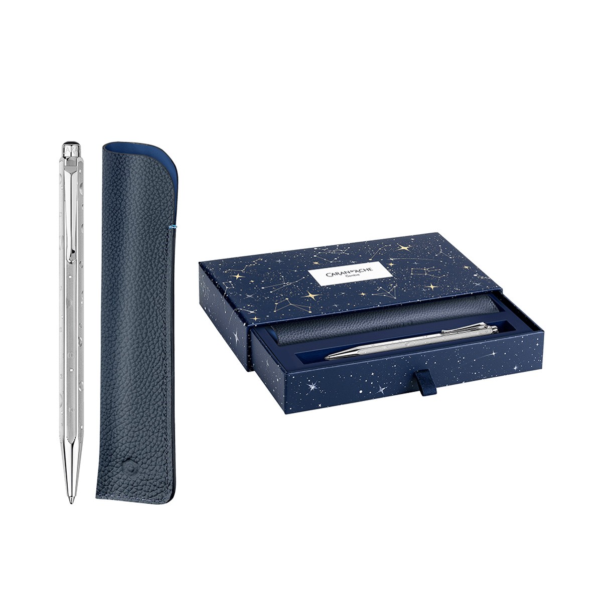 Caran d'Ache Σετ Ecridor™ Cosmic Blue Στυλό Διαρκείας & Δερμάτινη Θήκη - Special Edition