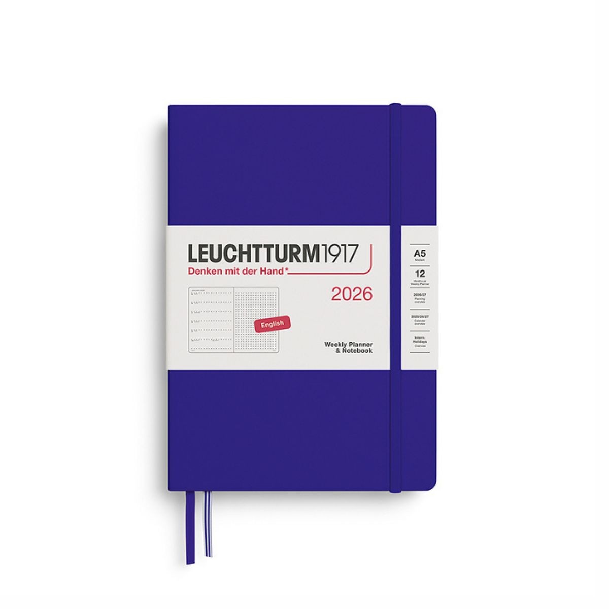 LEUCHTTURM1917 Εβδομαδιαίο Dotted Planner/ Notebook 2026 A5 Σκληρό Εξώφυλλο - Ink