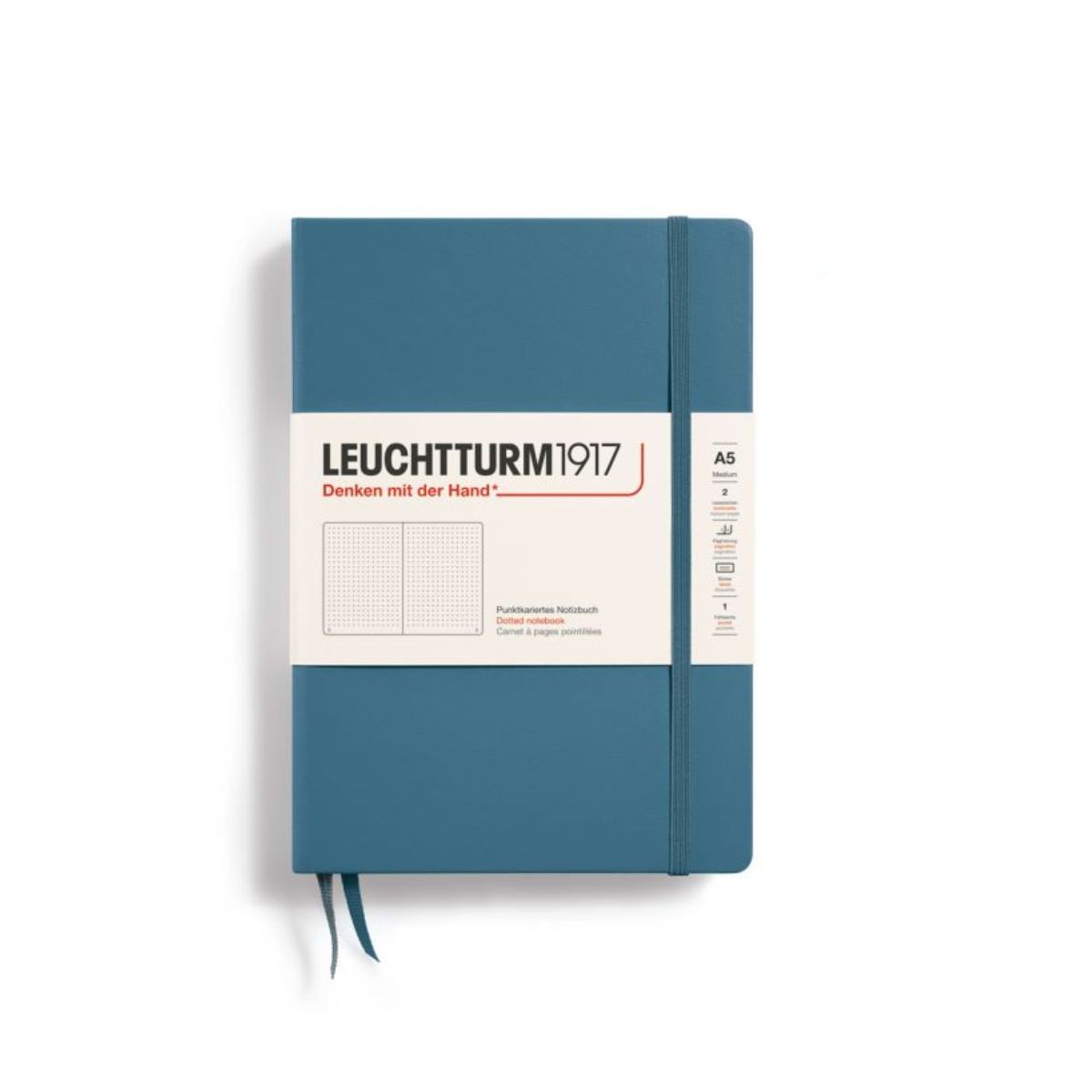 LEUCHTTURM1917 Σημειωματάριο Α5 Σκληρό Εξώφυλλο 251φ. Stone Blue - Κουκκίδες