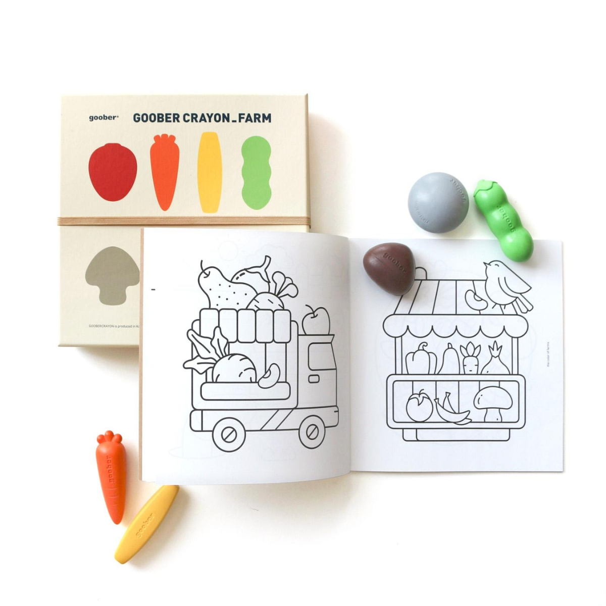 Goober Σετ Κραγιόν & Coloring Book Crayon Farm