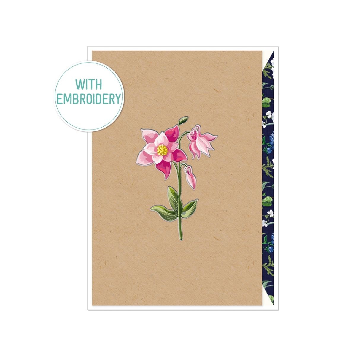 ARTEBENE Ευχετήρια Κάρτα με Κεντημένο Λουλούδι