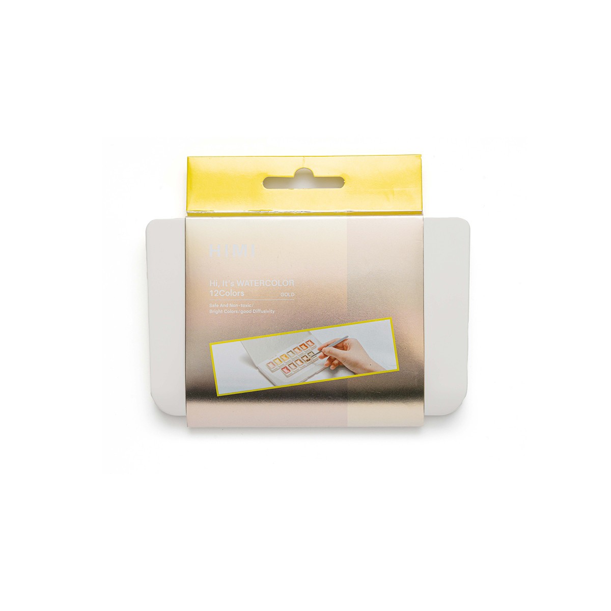 HIMI Σετ 12 Χρωμάτων Watercolour σε Pans με Πινέλο - Golden Metallic edition