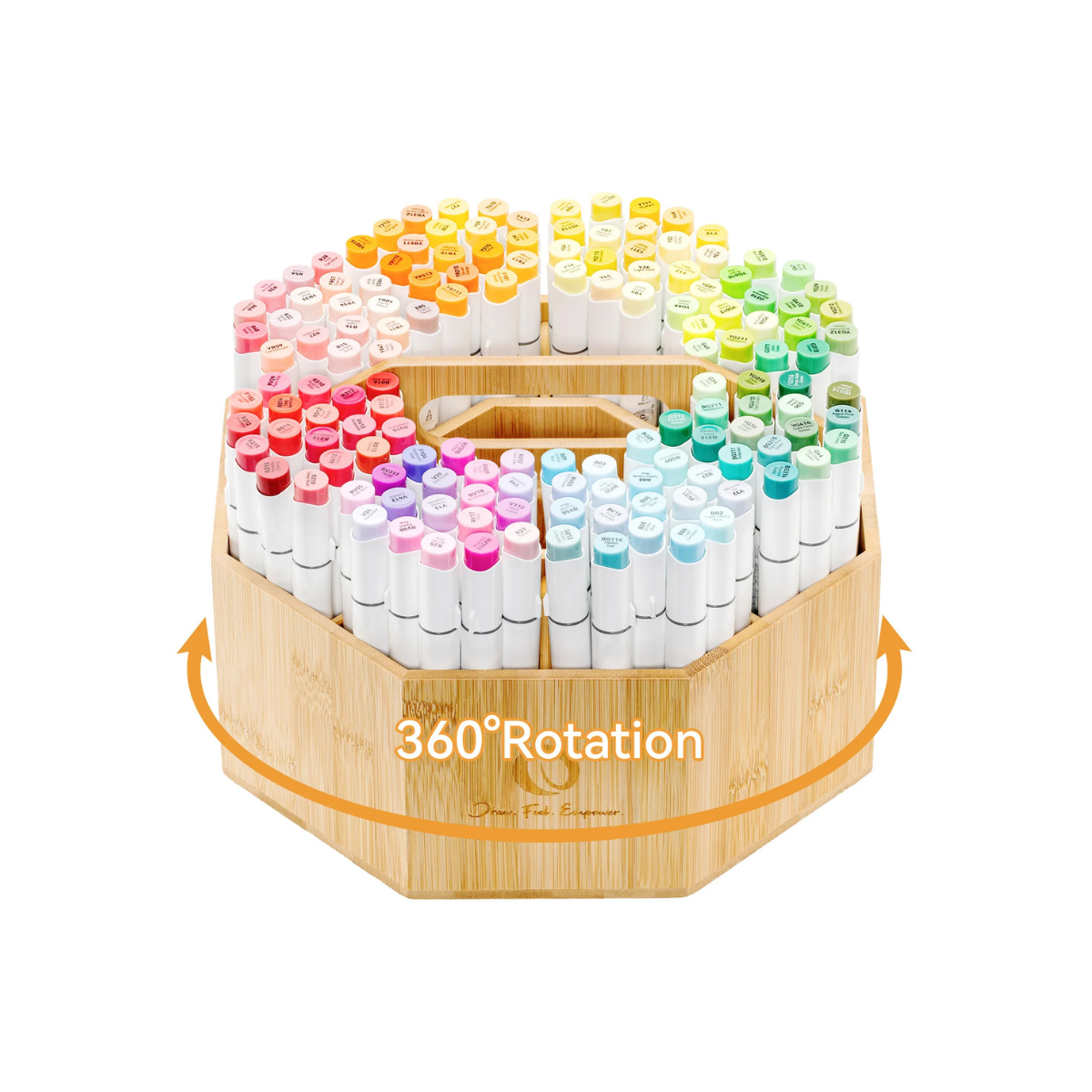 Ohuhu 360° Περιστρεφόμενος Οργανωτής Μαρκαδόρων από Bamboo