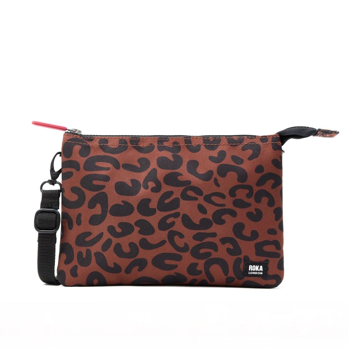ROKA London Carnaby Τσάντα Crossbody Scarlet Leopard από Ανακυκλωμένο Καμβά XL 1.27L