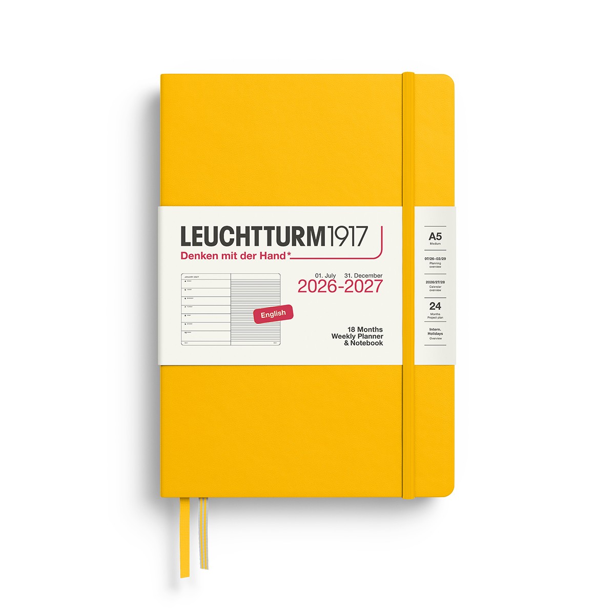 LEUCHTTURM1917 Ακαδημαϊκό Εβδομαδιαίο Planner 2026 - 2027 & Notebook A5 - Sunflower