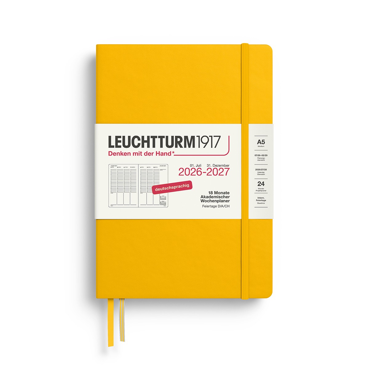 LEUCHTTURM1917 Ακαδημαϊκό Planner Εβδομάδας 2026 - 2027 A5 - Sunflower