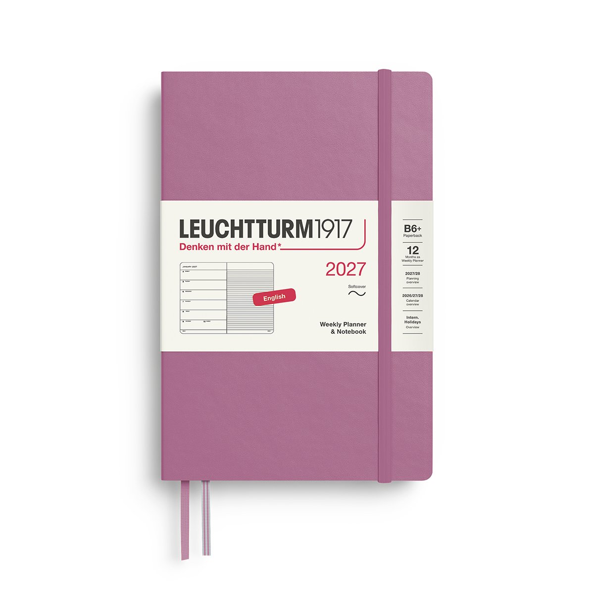 LEUCHTTURM1917 Εβδομαδιαίο Ημερολόγιο & Notebook  2027 - Paperback (B6+) - Dusty Rose