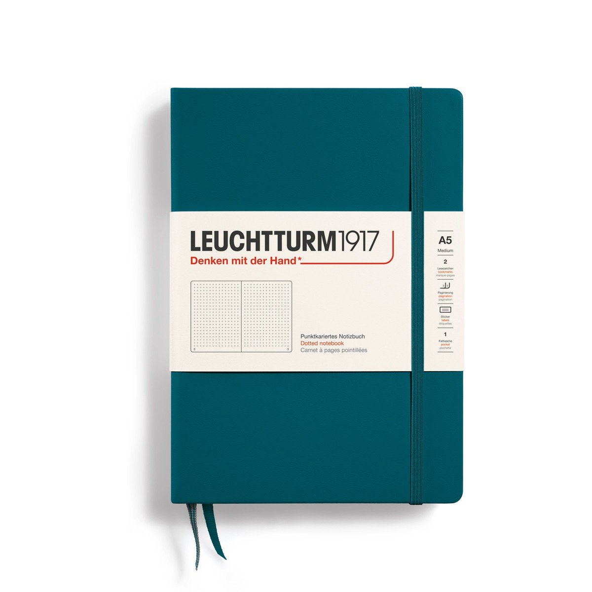 Leuchtturm1917 Σημειωματάριο Medium Κουκκίδες-  Pacific Green