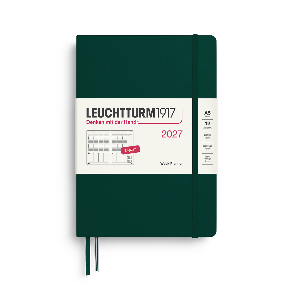LEUCHTTURM1917 Week Planner 2027 A5 Σκληρό Εξώφυλλο Forest Green