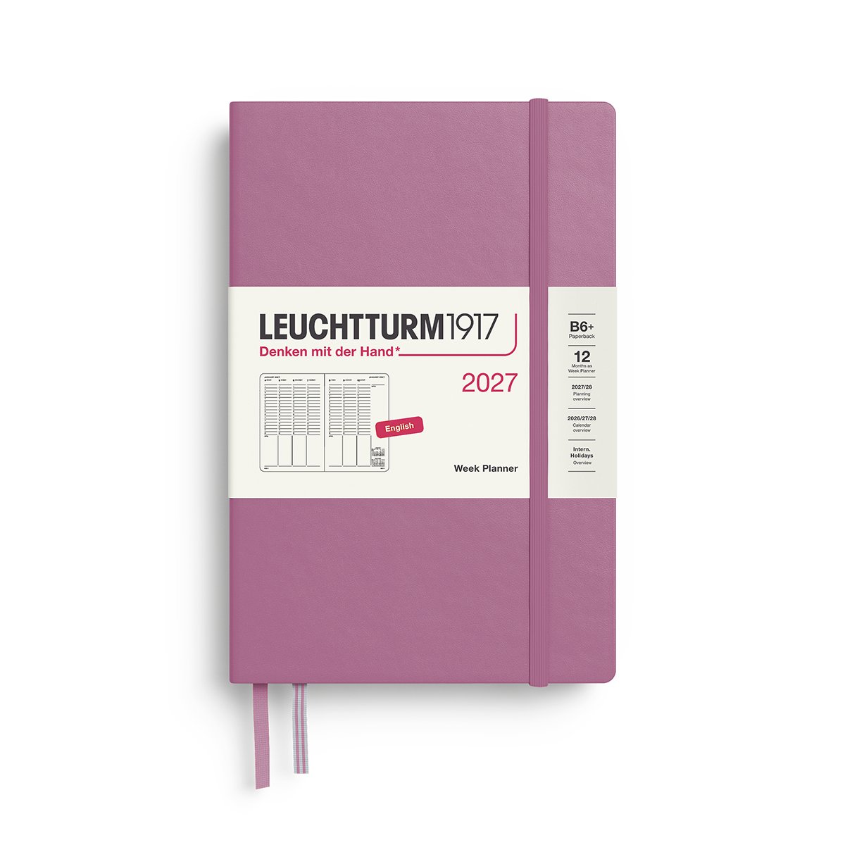 LEUCHTTURM1917 Week Planner 2027 B6+ Σκληρό Εξώφυλλο Dusty Rose