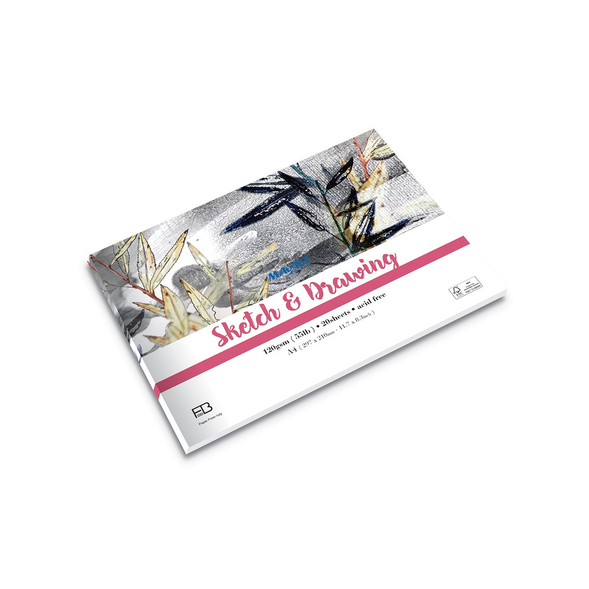 MAYART Creativity - 100% Cellulose FB Series - Sketch & Drawing Paper Pad A4