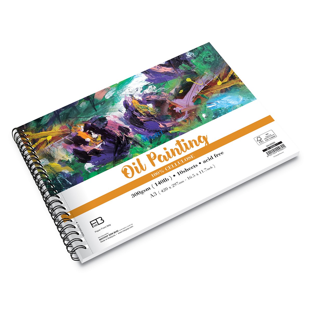 MAYART Creativity - 100% Cellulose FB series - Wire-O Oil Painting Book A3