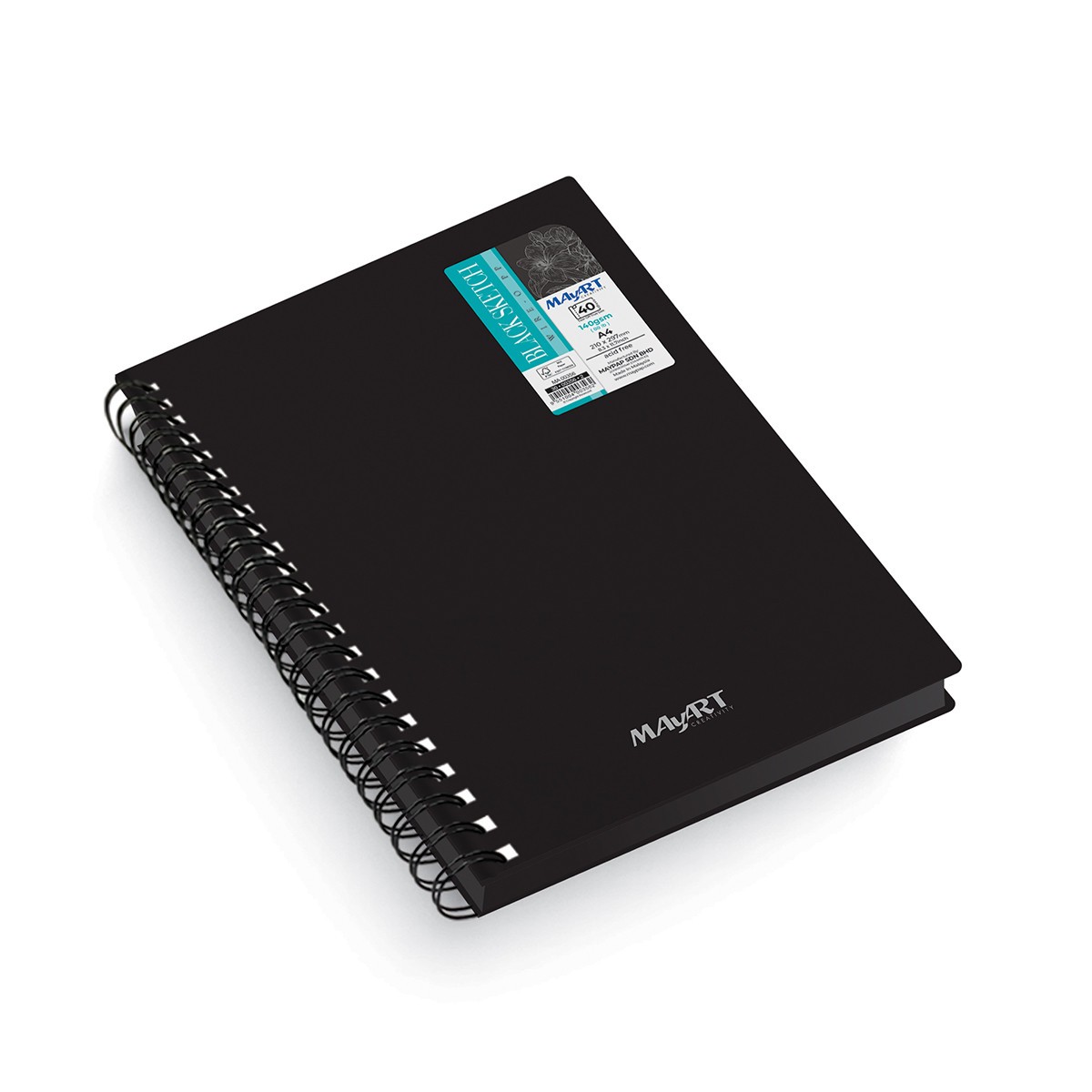 MAYART Creativity Black Sketch Series - Wire-O PP Cover Black Sketch Book A4