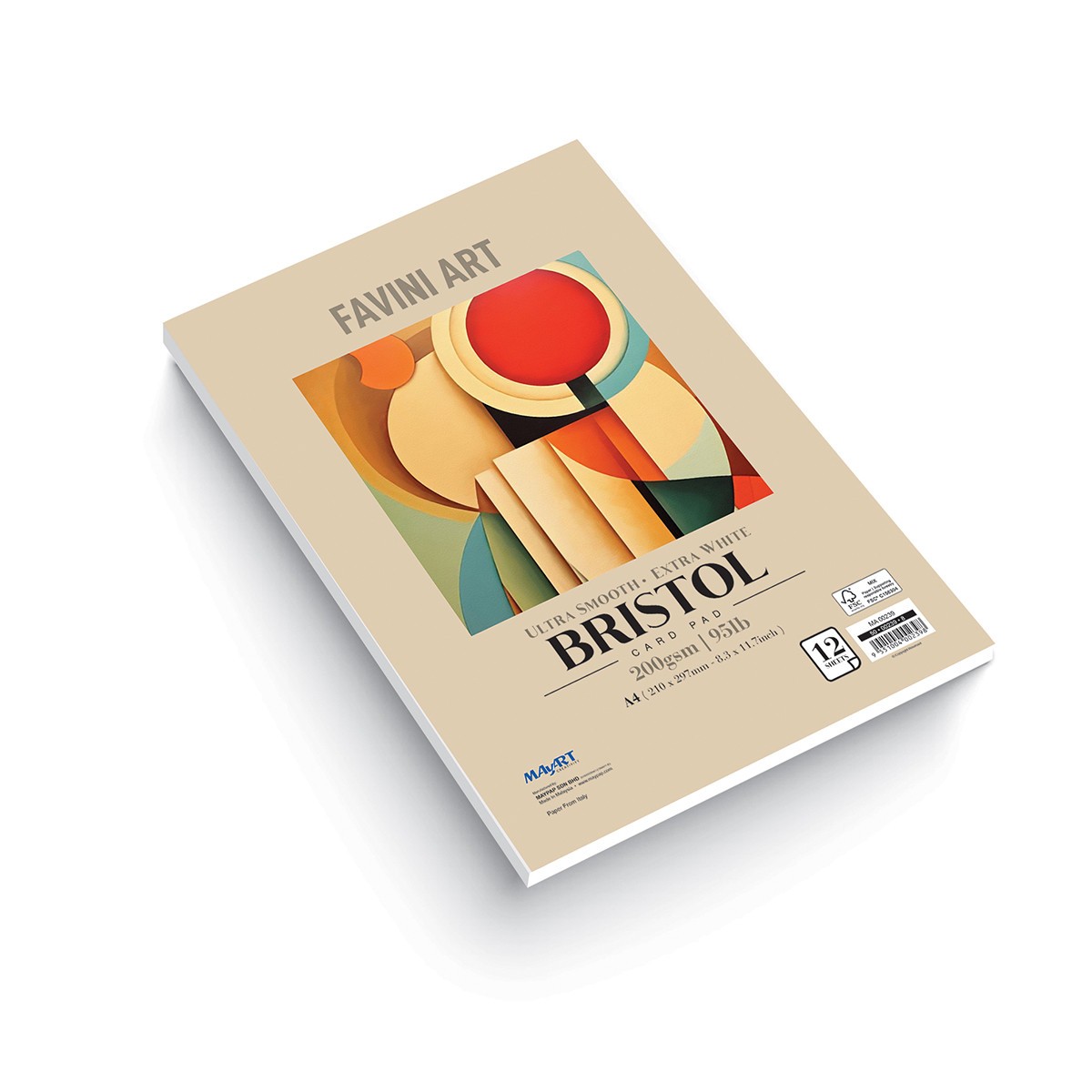 MAYART Creativity - Favini Art Series - Bristol White Card Pad A4
