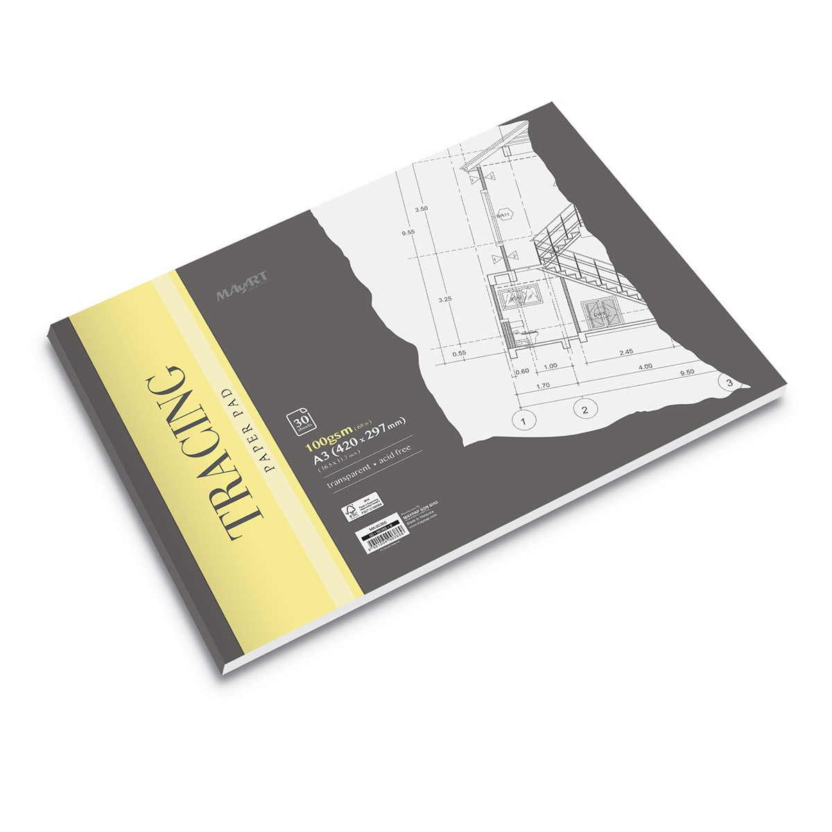MAYART Creativity - Tracing series - Tracing Paper Pad A3 (Διαφάνεια Σχεδίου)