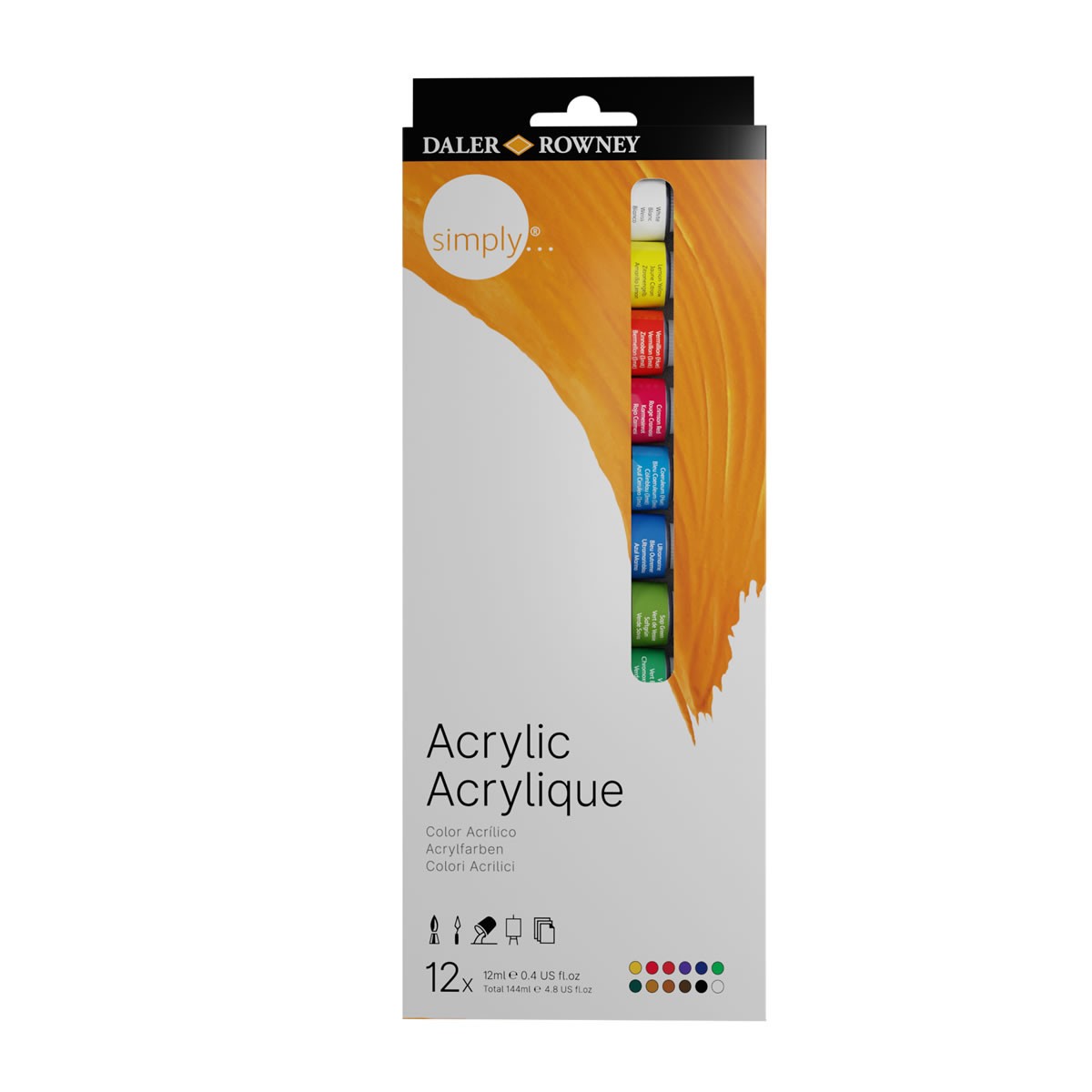 Daler-Rowney Simply Acrylic Σετ 12 Σωληνάρια 12ml