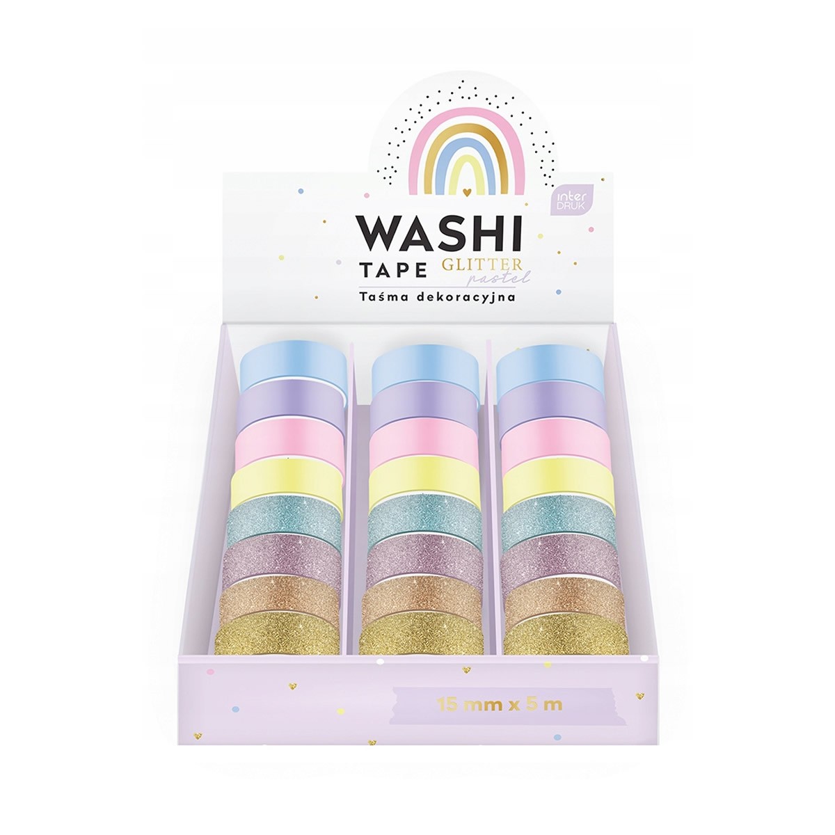 INTERDRUK Washi Tape Κολλητική Ταινία Glitter Pastel