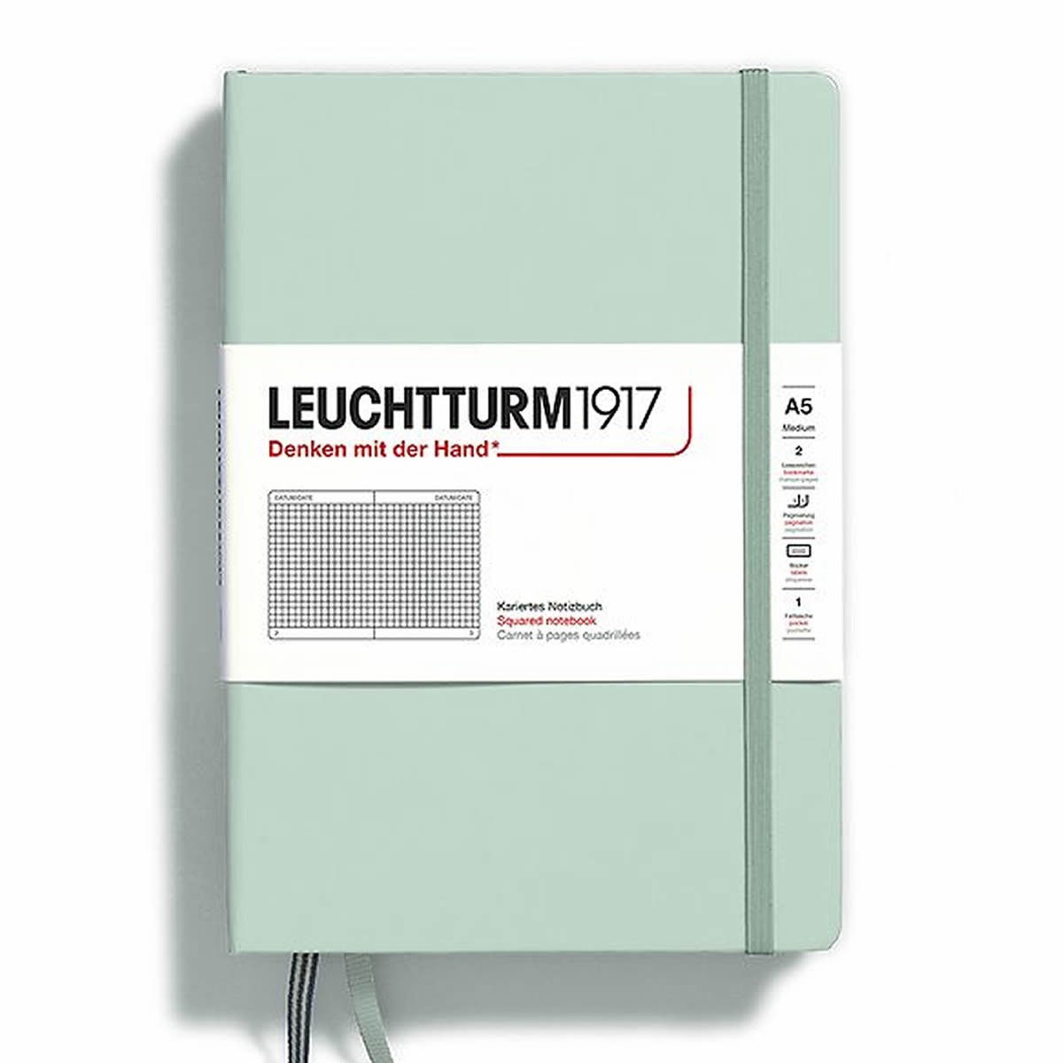 LEUCHTTURM1917 Natural Colors Σημειωματάριο Α5 Σκληρό Εξώφυλλο Mint Green - Καρέ
