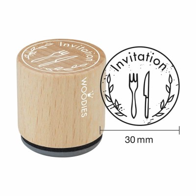 COLOP Arts & Crafts Woodies Ξύλινη Σφραγίδα - Invitation (cutlery)