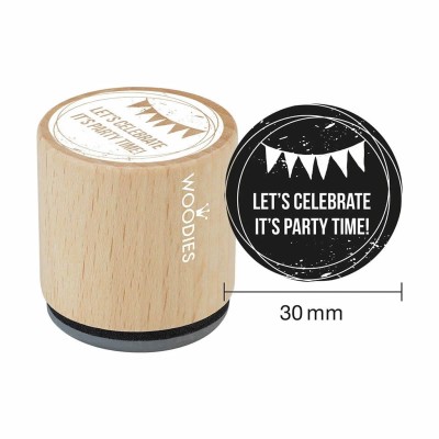 COLOP Arts & Crafts Woodies Ξύλινη Σφραγίδα - Let's celebrate It's Party Time