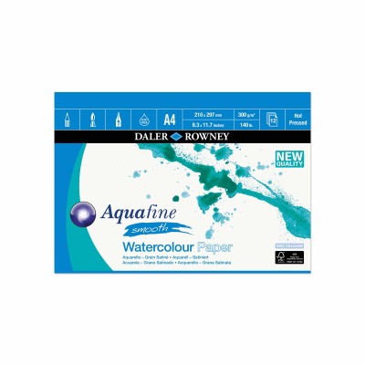 DALER ROWNEY Μπλοκ Ακουαρέλας A4 Aquafine Hot Pressed 300g