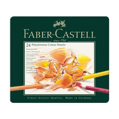 Faber-Castell Ξυλομπογιές Polychromos Μεταλλική Κασετίνα 24 χρωμάτων