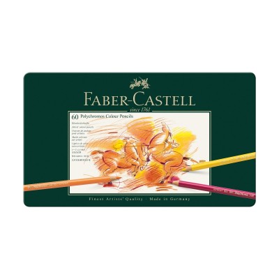 Faber-Castell Ξυλομπογιές Polychromos Μεταλλική Κασετίνα 60 χρωμάτων