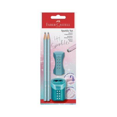 Faber - Castell Σετ Sparkle II 2 Μολύβια, Γόμα & Ξύστρα Metallic Veraman