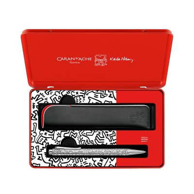 CARAN D'ACHE ECRIDOR + Keith Haring Σετ Στυλό Διαρκείας & Δερμάτινη Θήκη  - Special Edition