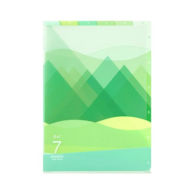Φάκελος Διάφανος Α4 με 7 Θέσεις - Πράσινο