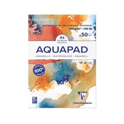 Clairefontaine Μπλοκ Ακουαρέλας Aquapad Cold Press Α4 50φ. 300gr