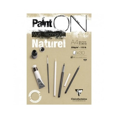 Clairefontaine Μπλοκ PaintON Naturel Mix Media Α4 30φ. 250gr.