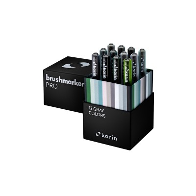 Karin Σετ Μαρκαδόρων Νερού Brushmarker PRO 12 Gray Colors