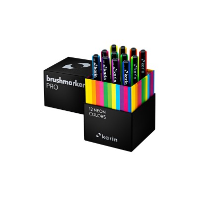 Karin Σετ Μαρκαδόρων Νερού Brushmarker PRO 12 Neon Colors