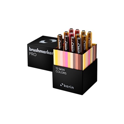 Karin Σετ Μαρκαδόρων Νερού Brushmarker PRO 12 Skin Colors