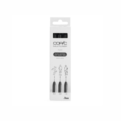 Copic Multiliner Set Black Πενάκια Σχεδίου 0.5/0.8/1.0 mm