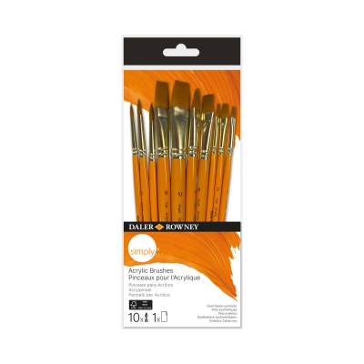 Daler Rowney Simply Σετ Συνθετικά Πινέλα Ακρυλικών 10τμχ