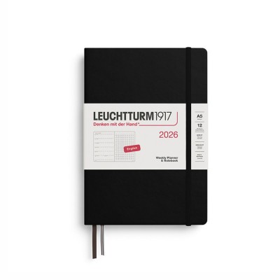 LEUCHTTURM1917 Εβδομαδιαίο Dotted Planner/ Notebook 2026 A5 Σκληρό Εξώφυλλο - Black