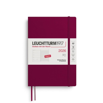 LEUCHTTURM1917 Εβδομαδιαίο Planner/Notebook 2026 A5 με Μαλακό Εξώφυλλο - Port Red