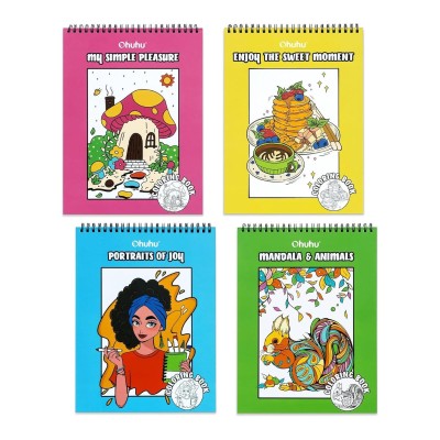 Ohuhu Σετ 4 Bleedproof Coloring Books