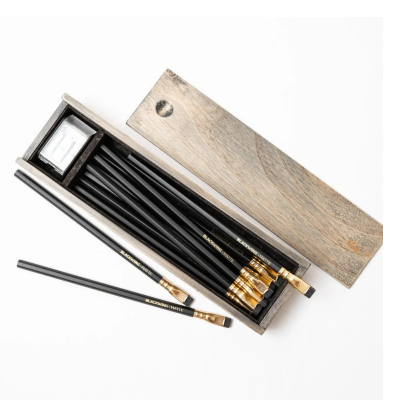 BLACKWING® Σετ Δώρου Rustic Box 12 Ξύλινα Μολύβια Matte