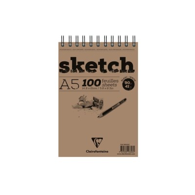 Clairefontaine Μπλοκ Σχεδίου Σπιράλ A5 50φ. 90g