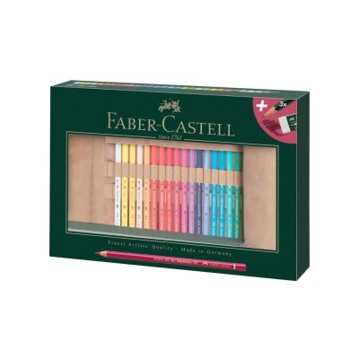 Faber Castell Σετ Polychromos, Μολύβια & Γόμα σε Υφασμάτινη Κασετίνα