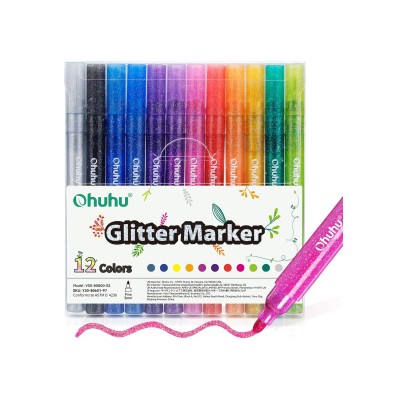 Ohuhu Metallic Marker Σετ 12 Μαρκαδόροι Νερού με Glitter
