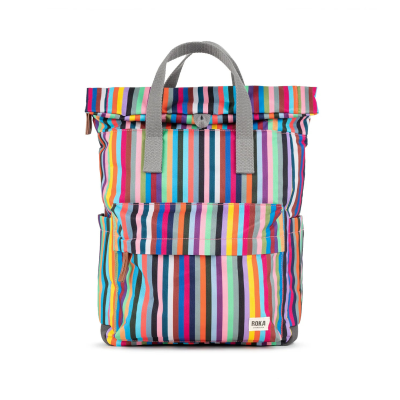 ROKA London Canfield B Σακίδιο Πλάτης Roll-Top Multi Stripe από Ανακυκλωμένο Canvas Medium 15L